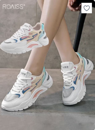 Women Stylish Chunky Sneakers, Lace up Non Slip Platform Shoes, Versatile Low Top Sneakers, Casual Comfy Sports Shoes for Ladies, Suitable for Daily Wear and Outdoor Activities