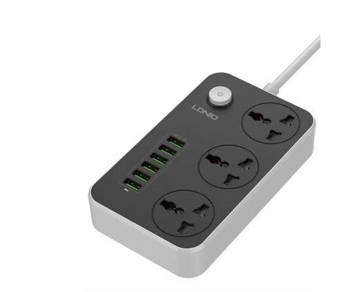 3 AC Socket USB Charger Black/Grey