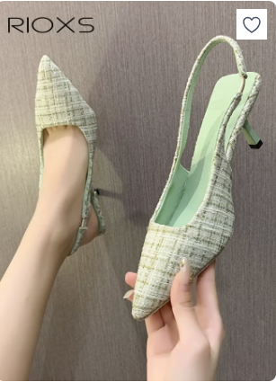 Women's Heeled Shoes, Fashion Slingback Heels for Women, Closed Pointed Toe Heel Pumps, 7cm Stiletto Kitten Heeled Pumps for Ladies, Comfort Office Dress Pumps, Lightweight Non-slip Slides Heeled Shoes, Stylish Heels for Parties/ Proms/ Evening Dresses or