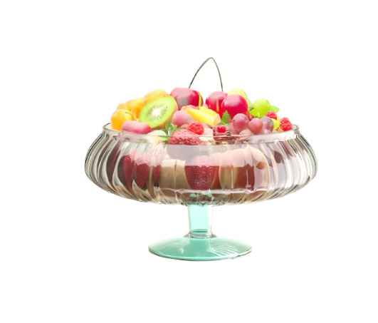 Glass Fruit Bowl, Fruit Basket Holder, Fruit Bowl 7.5Inch for Kitchen Counter, Large Decorative Glass Bowl
