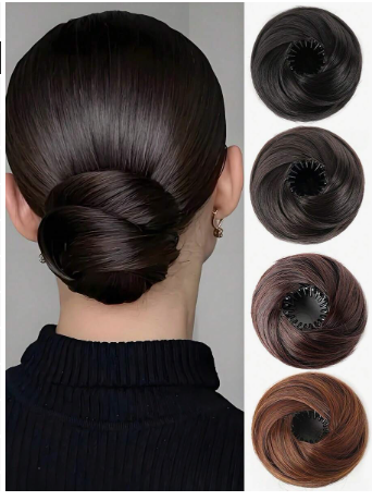 1pc Hairstyle Piece Chignon Donut Bun Wig Hairpiece, 4 Inch Elastic Clip-In Hair Extension, Heat-Resistant Synthetic Fiber Design For All Hair Types, Secure Fit Hair Accessory Events Of Women Hair Styling Kit Hair Tool Kit Hair Styling Tools Beauty Home H