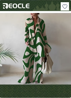 Fashion Printed Loose Long-sleeved Shirt + Straight Trousers