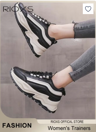 Women's Sports Shoes, Classic Lace up Dad Sneakers, Chunky Sneaker for Women, Breathable Comfortable Platform Trainers, Ladies Athlesiure Shoes for Running Walking Jogging, Fashion Casual Wild Shoes, Sneakers for Weekend, Casual and Work Wear