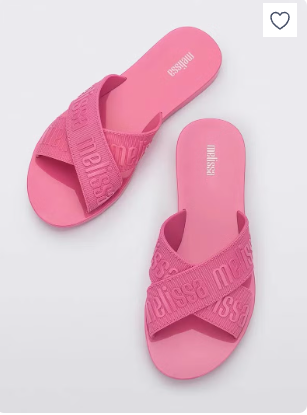 Melissa melissa Jelly Shoes Chanel Style Comfortable Womens Shoes Flat Slippers Beach Slippers Letter Cross Strap Ins rose red