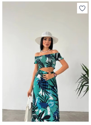 2" Pcs SET Hoop Blouse Maxi Skirt Cotton Set.Made in Turkiye