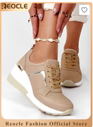Women's Sneakers with High Heel Wedge Dressy Platform Hidden Wedge Tennis Shoes Lightweight Fashion Heeled Sneakers Lace Up