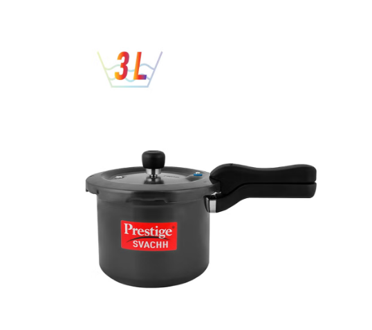 Popular Svachh Hard Anodised body Pressure Cooker Black 3Liters