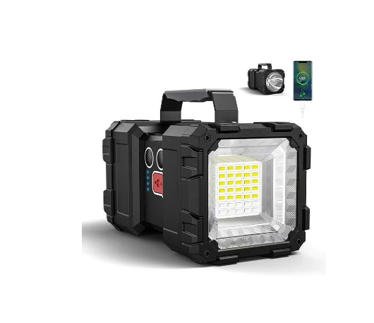 Bright Rechargeable Flashlight, Portable Handheld Spotlight Searchlight 10000mAh 800M with 3+4 LED Lights Modes, Waterproof Flashlight with USB Output Power Bank