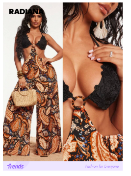 Radiana Women's Black Summer Boho 