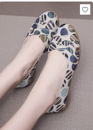 Women's Low Heeled Color Matching Shoes - Breathable, Comfortable, Slip-On Flats for Everyday Wear