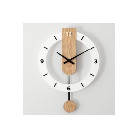 Glass Wall Clock, Round Silent Non Ticking Battery Operated 16'' Decorative Clock, Modern minimalist Wall Clock, Suitable for Living room Kitchen Bedroom Office