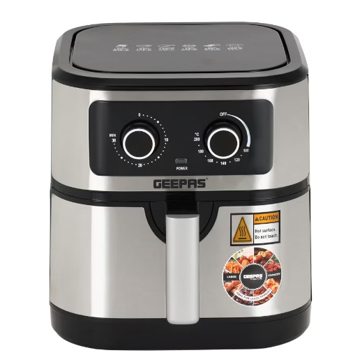Air Fryer Equipped With Vortex Air Frying Technology| 7 L Capacity With A Rack| Oil Free Cooking | Adjustable Timer And Temperature, 1-30 Minutes Timer| Ideal For Making Fries, Steak, Chicken, Cake, Meat, Bread | 2 Years Warranty 7 L 1800 W GAF37506 Silve