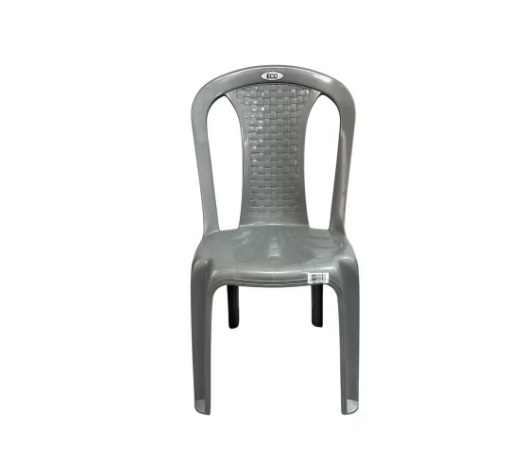Eco Rose Armless Colored Plastic Chair For Indoor And Outdoor Use- Gray (Delivery In Dubai Only)