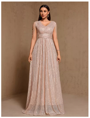 Women'S Elegant Tassel Temperament Evening Dress Party Dress