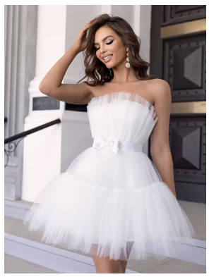 Women's Strapless Princess-Style Sweet & Sexy Tulle Dress 
