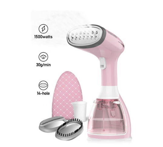 1500W Handheld Garment Steamer for Clothes – Portable Steam Iron 280mL Tank & Powerful Penetration, Quick Wrinkle Remover