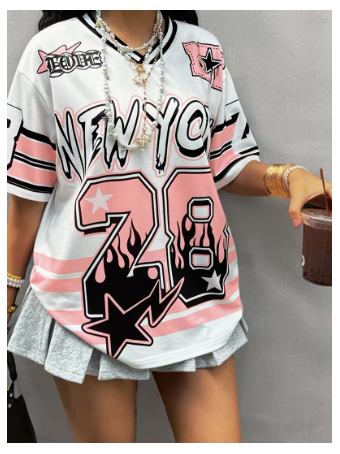 1pc Women's Y2K street style short sleeve T-shirt