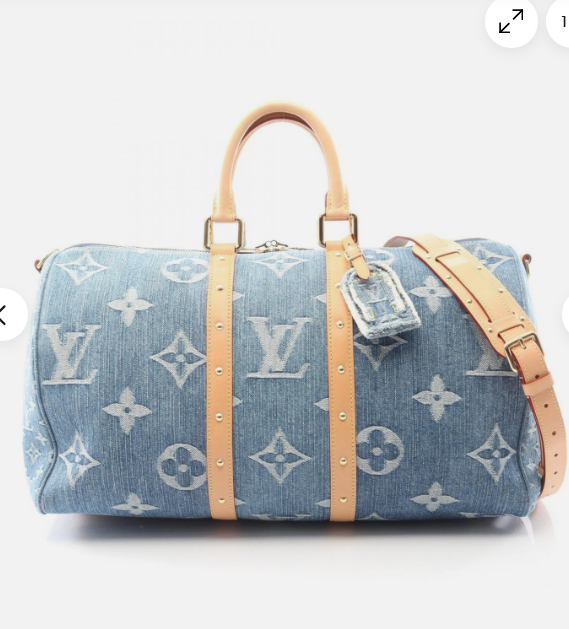 LOUIS VUITTON LV Remix Keepall Bandouliere 45 Hand bag M24315 Monogram denim LV