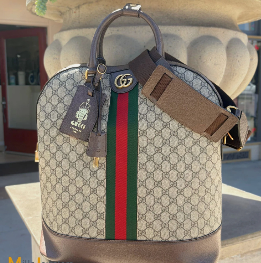 Gucci GG Supreme Coated Canvas Ophidia Bowling Bag Crossbody Luggage