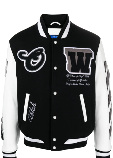 Off-White Lea appliqué varsity jacket